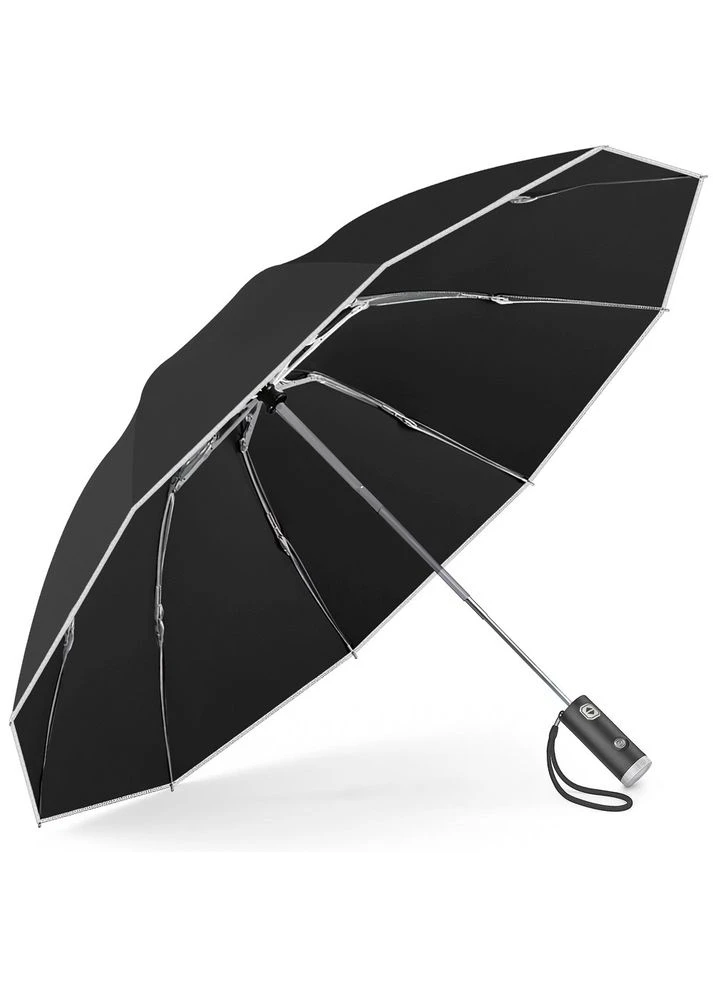 Чорна} парасолька c ліхтариком автоматична ray, 105 см, чорна Losso (351902879)