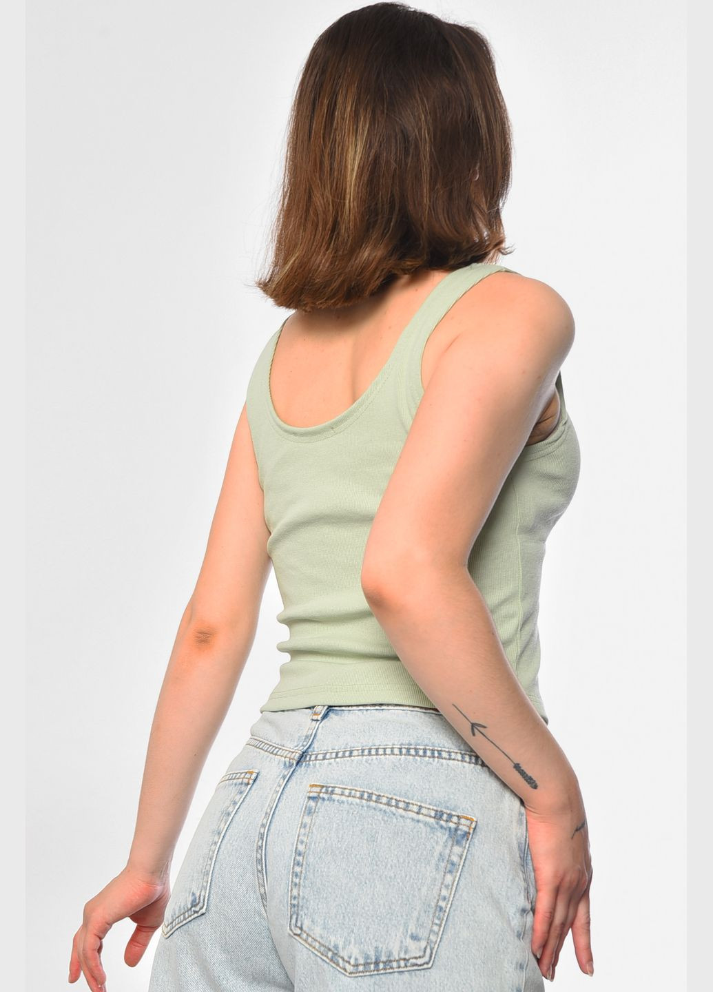 Майка жіноча салатового кольору Let's Shop — 297437567