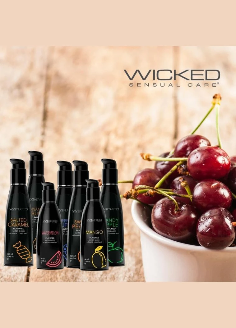 Съедобный лубрикант со вкусом персика Wicked Aqua Sweet Peach на водной основе, 120 мл Wicked Sensual Care (298936463)