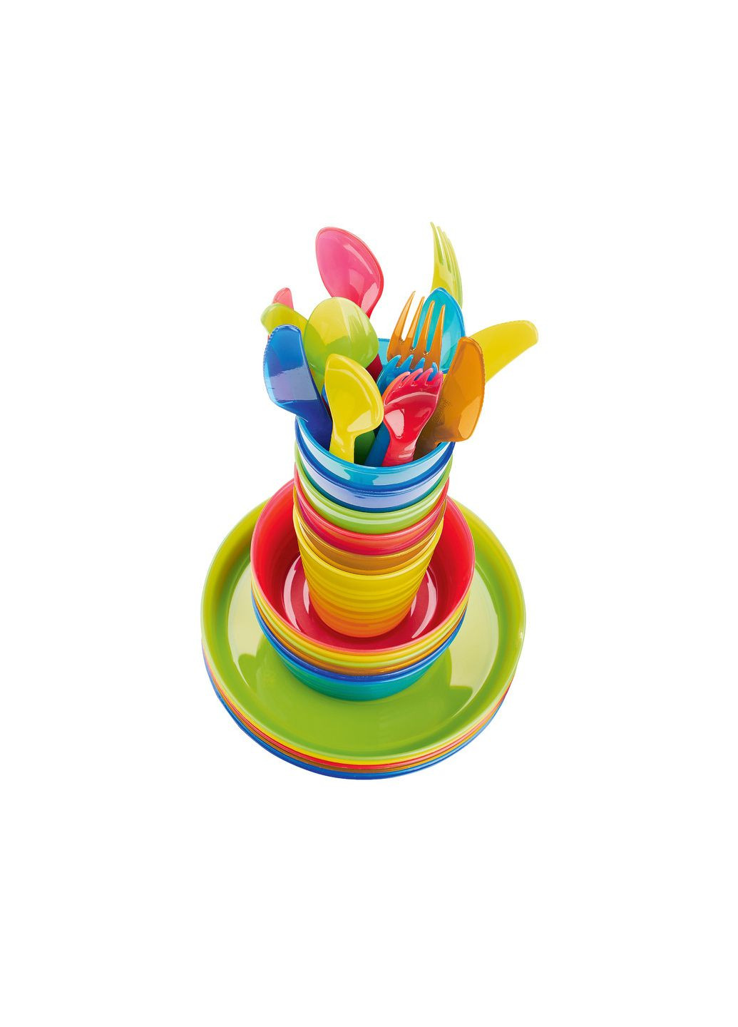 Набор многоразовых пластиковых тарелок для кемпинга 6 шт разноцветный Lidl Ernesto (291011768)