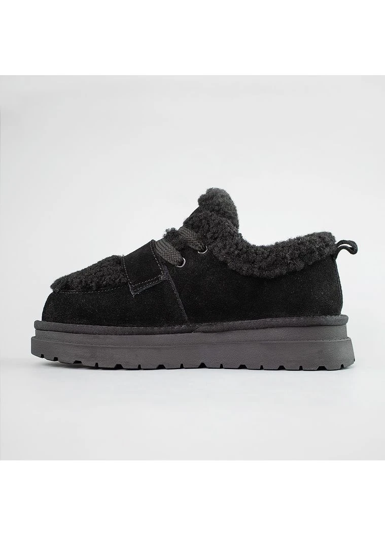 Уги жіночі замшеві низькі на хутрі чорні зимові Seli 4S Shoes (395644806)