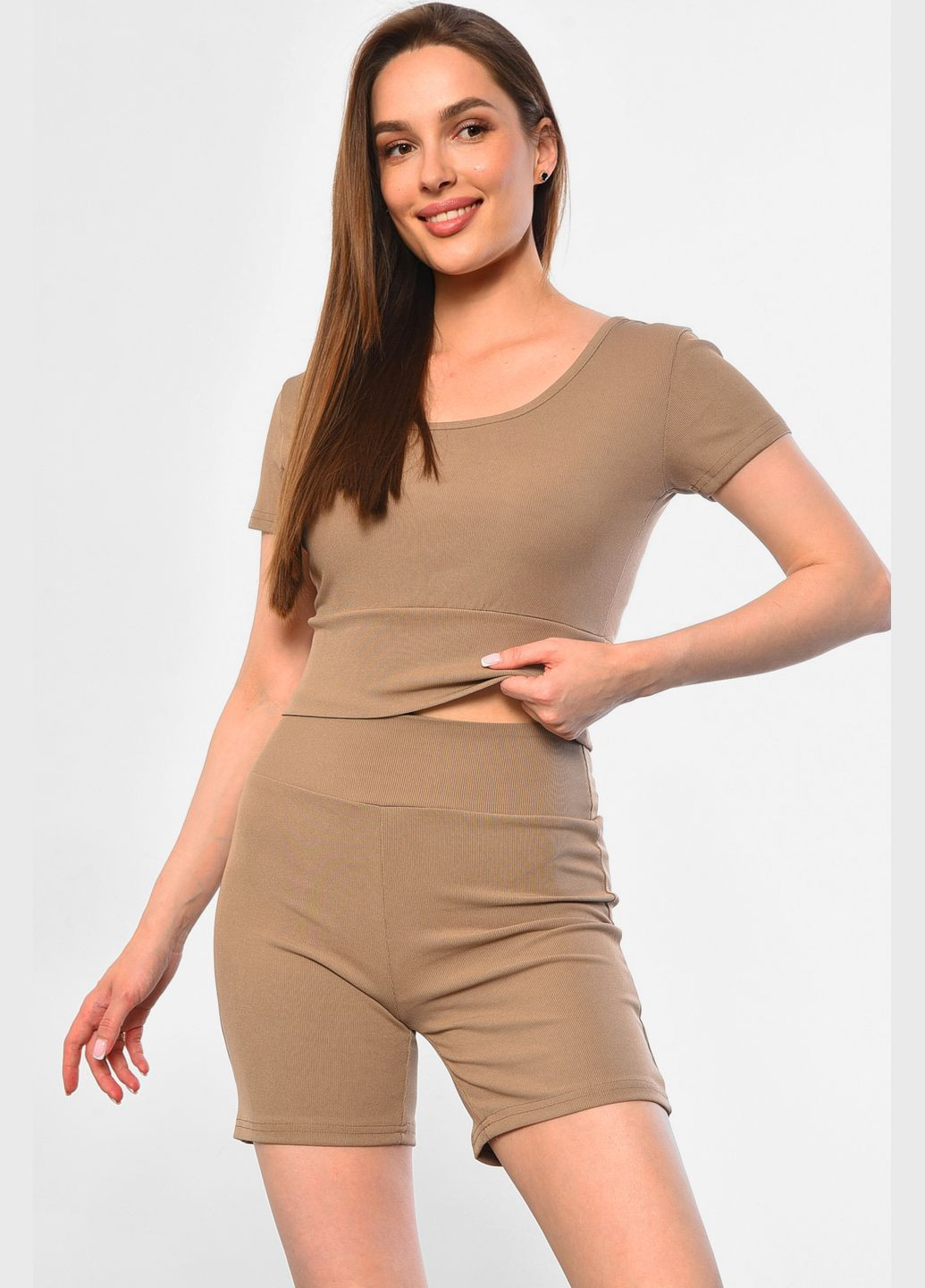 Костюм женский темно-бежевого цвета Let's Shop (296551665)