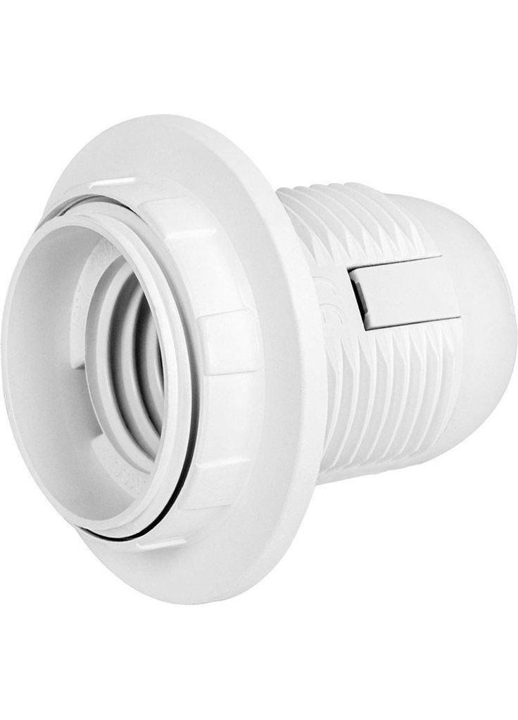 Патрон пластиковий e.lamp socket with nut.E27.pl.white, Е27 з гайкою, білий s9100016 E.NEXT (346088757)