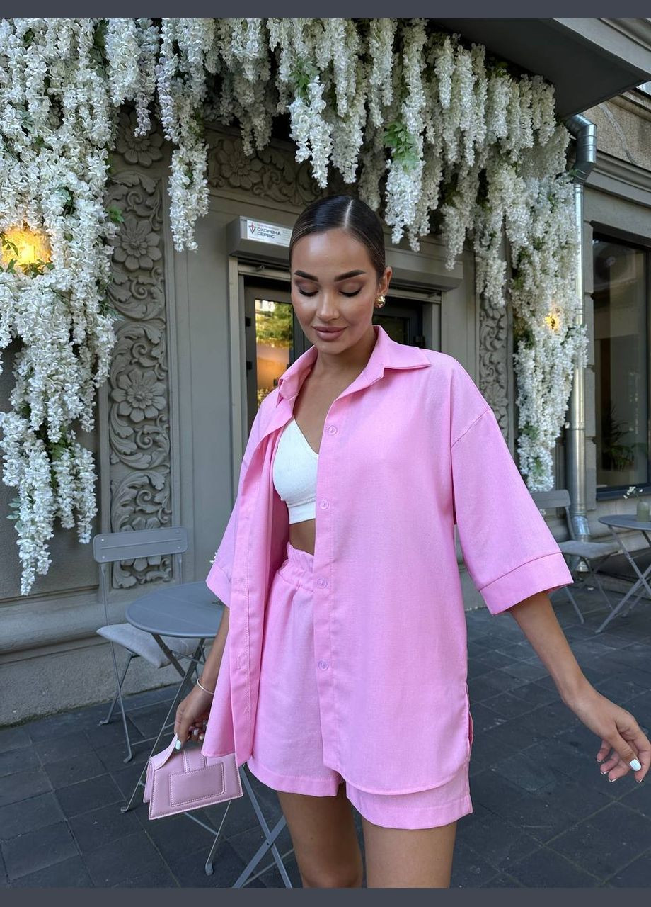 Жіночий повсякденний костюм з шортами рожевого кольору 32894 Fashion (330597323)