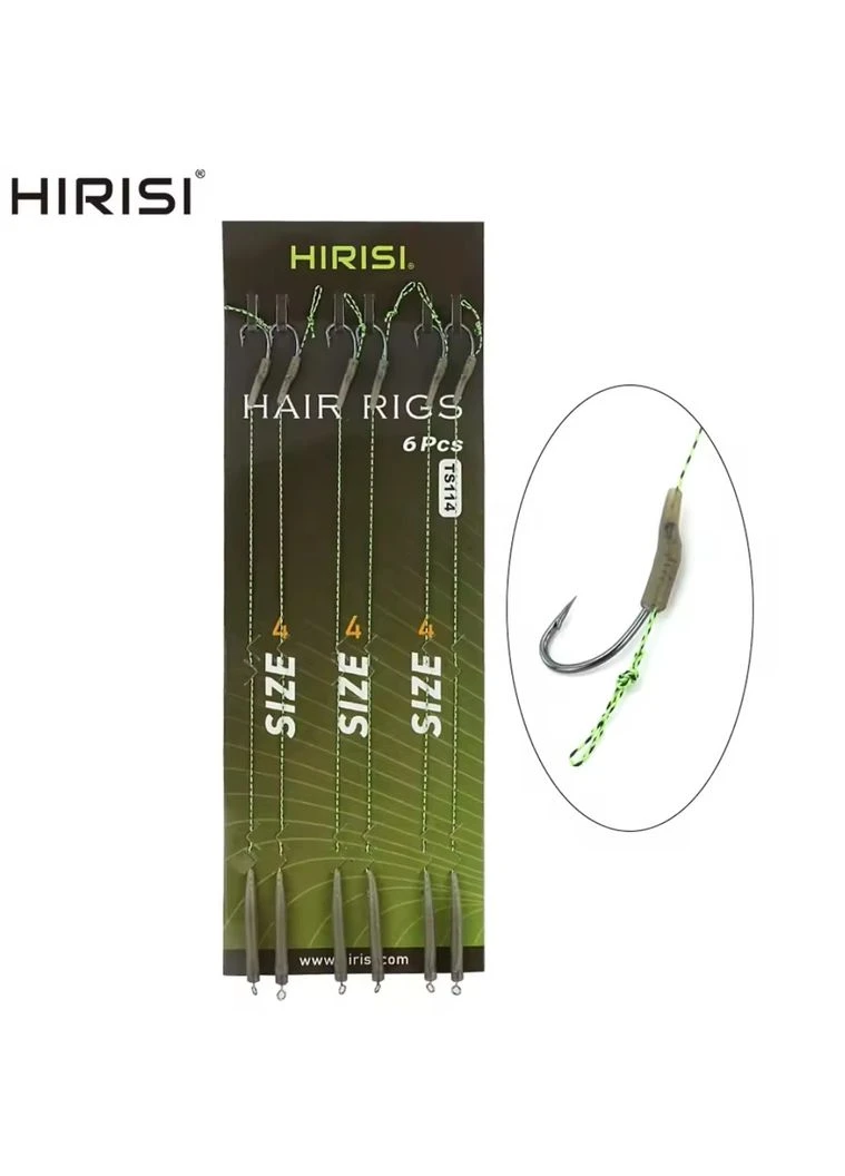 Готовые карповые поводки Hair Rigs, размер №4 (Комплект 6 штук) Hirisi (370395700)