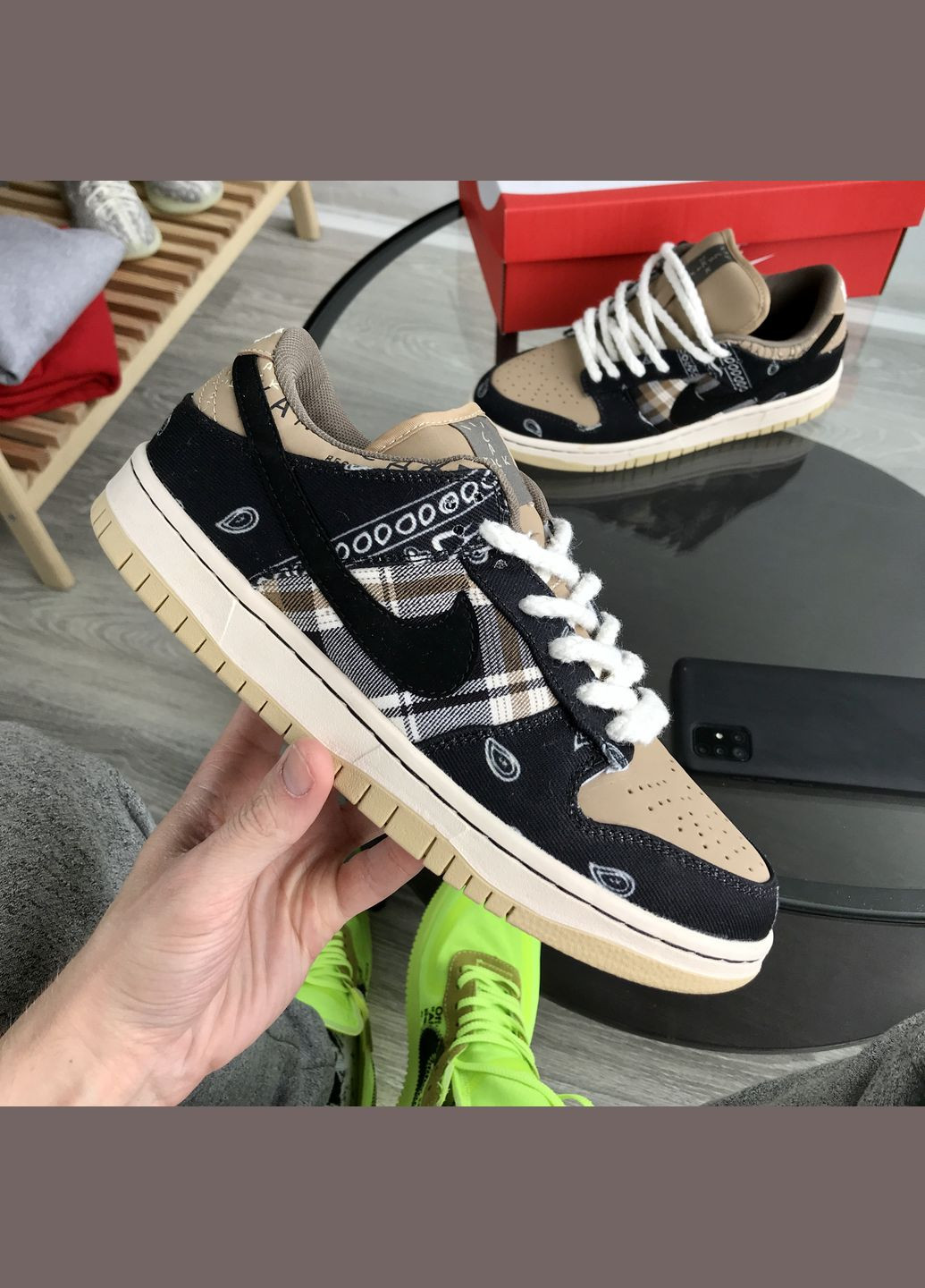 Кроссовки женские и мужские Nike SB Dunk Low x Travis Scott Cactus Jack | Найк сб Данк низкие черные No Brand чёрные демисезоны (307397766)