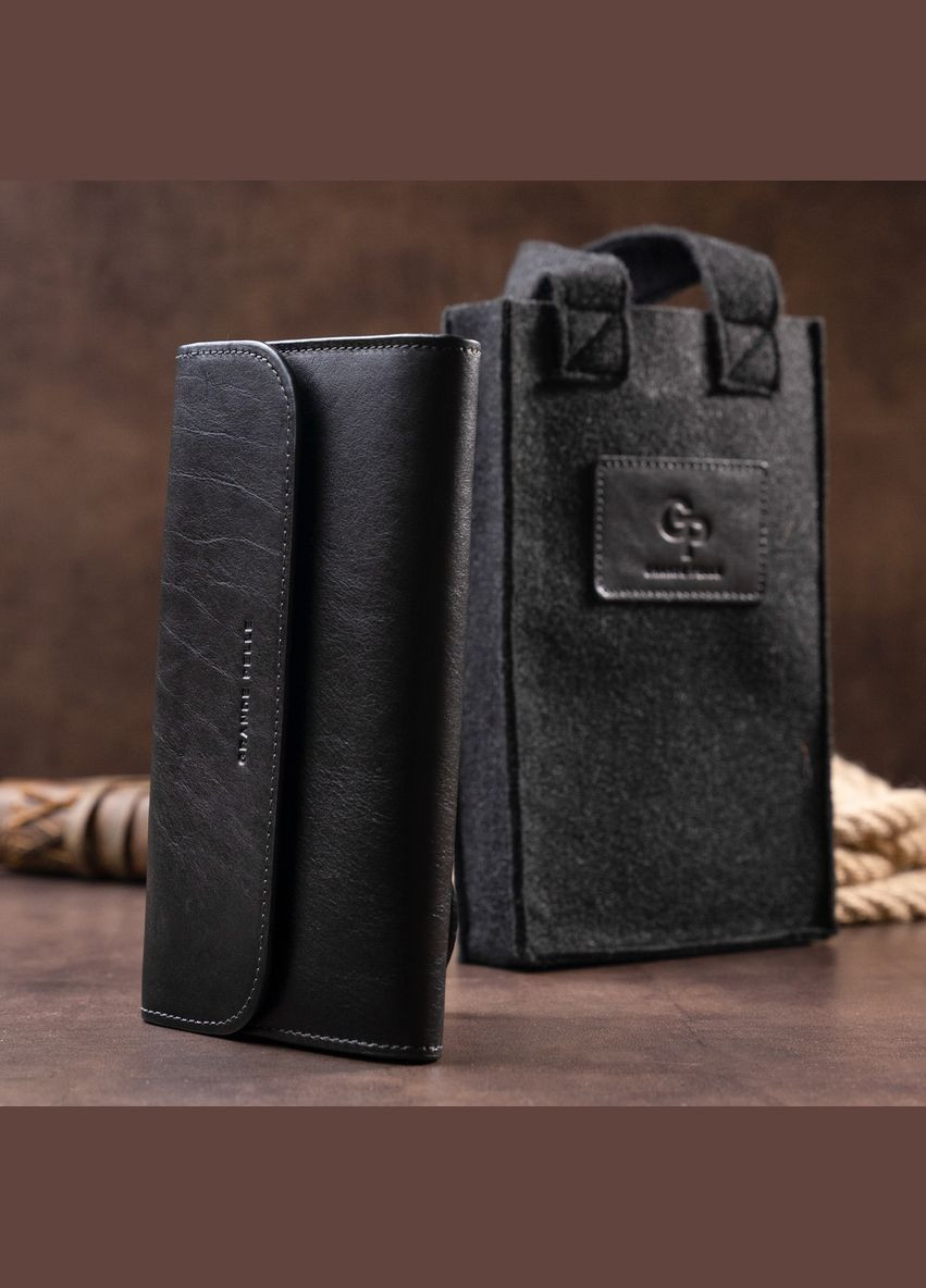 Чоловічий клатч шкіряний 11298 Чорна Grande Pelle (306882047)