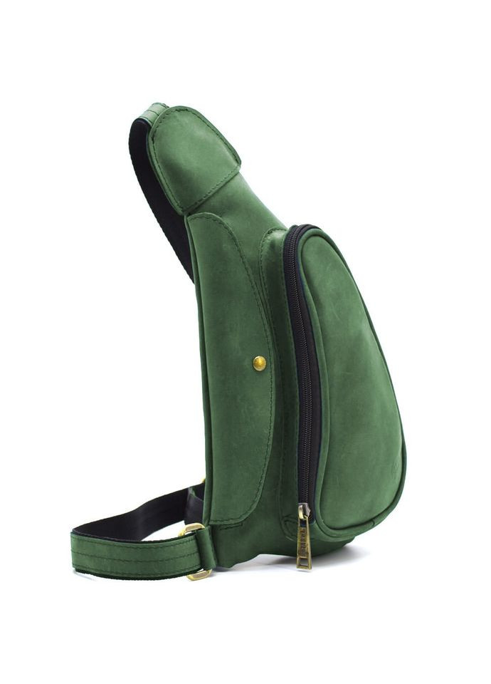 Зеленая сумка кожаная рюкзакслинг на одно плечо RE-3026-3md TARWA (298920894)