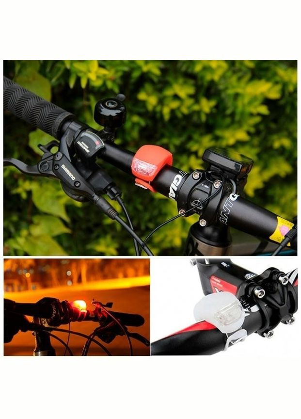 Веломігалки ліхтарик для велосипеда велофара ліхтар 008-9 червоний з білим (комплект 2 шт.) BL (312486125)
