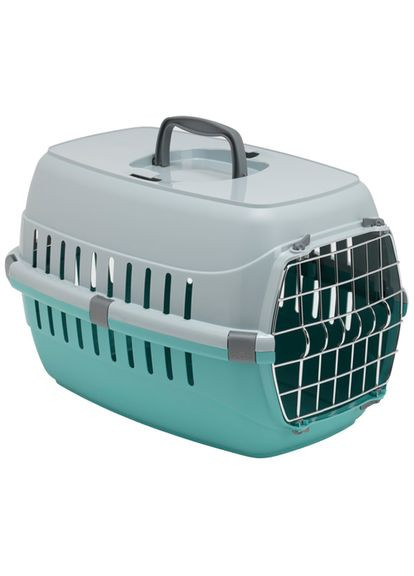 Переноска для собак Roud Runner 2 з металевими дверима 58х35х37 см Сірий з м'ятним (5412087019632) Moderna (332880082)