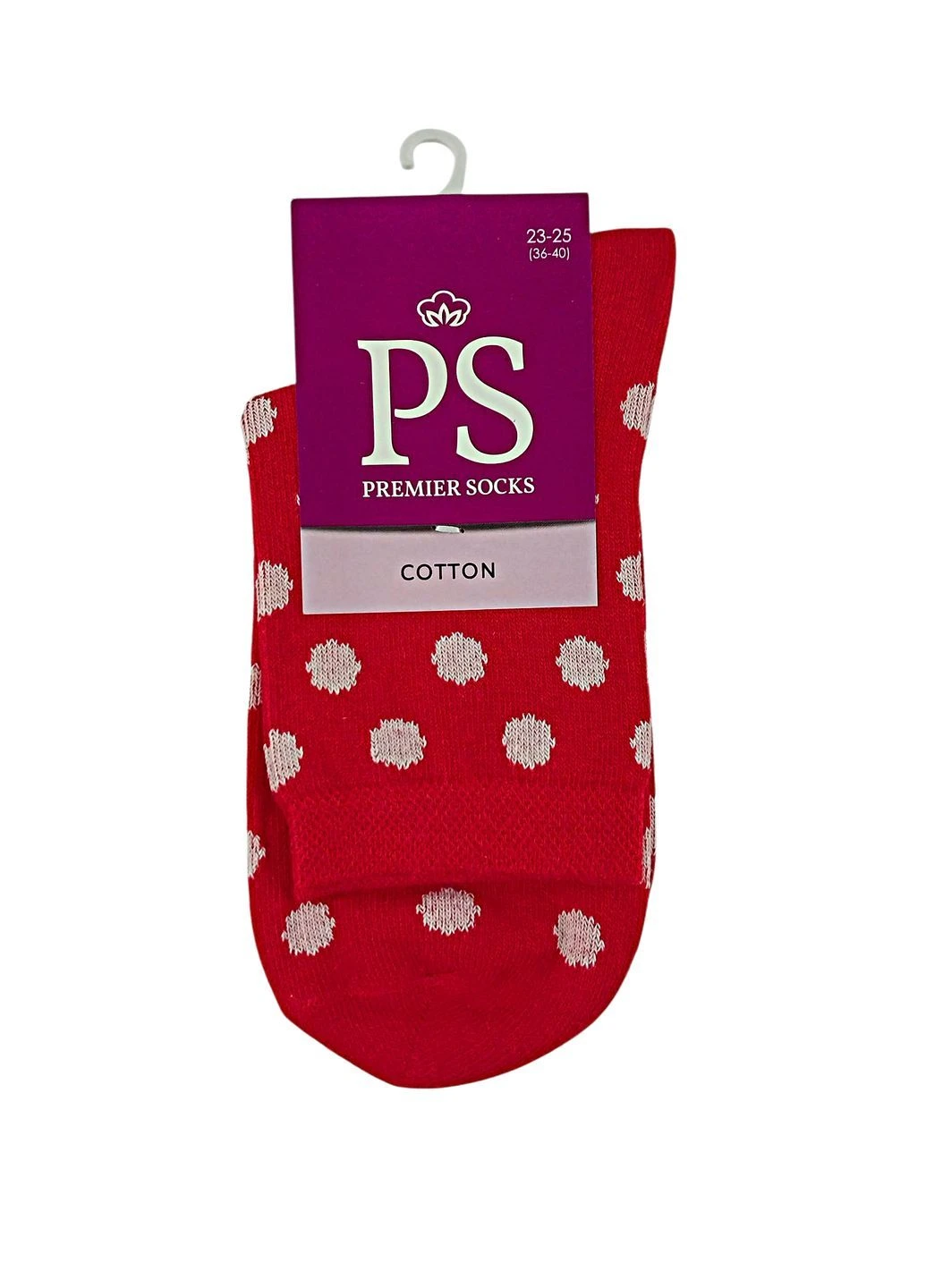 Червоні шкарпетки жіночі класичні преміум ps Premier Socks горошок (390080402)