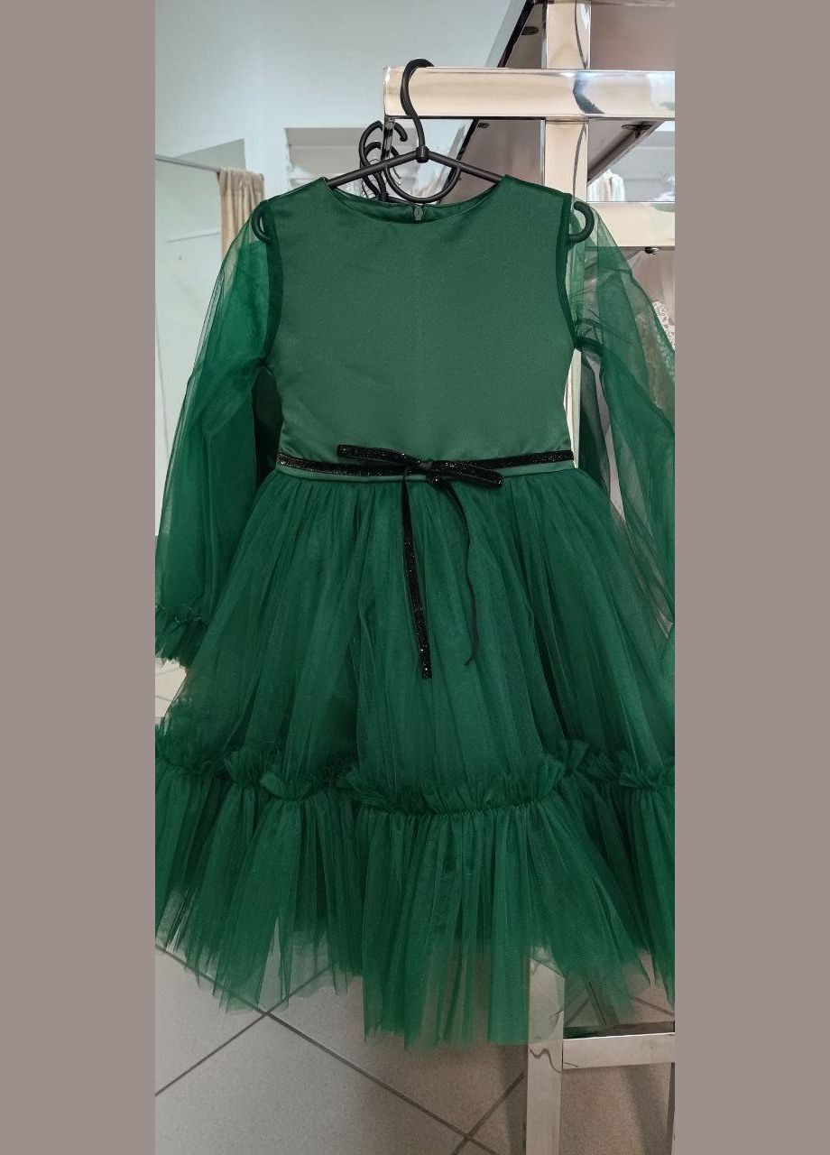 Зелена ошатне дитяче плаття з фатином No Brand (351502563)