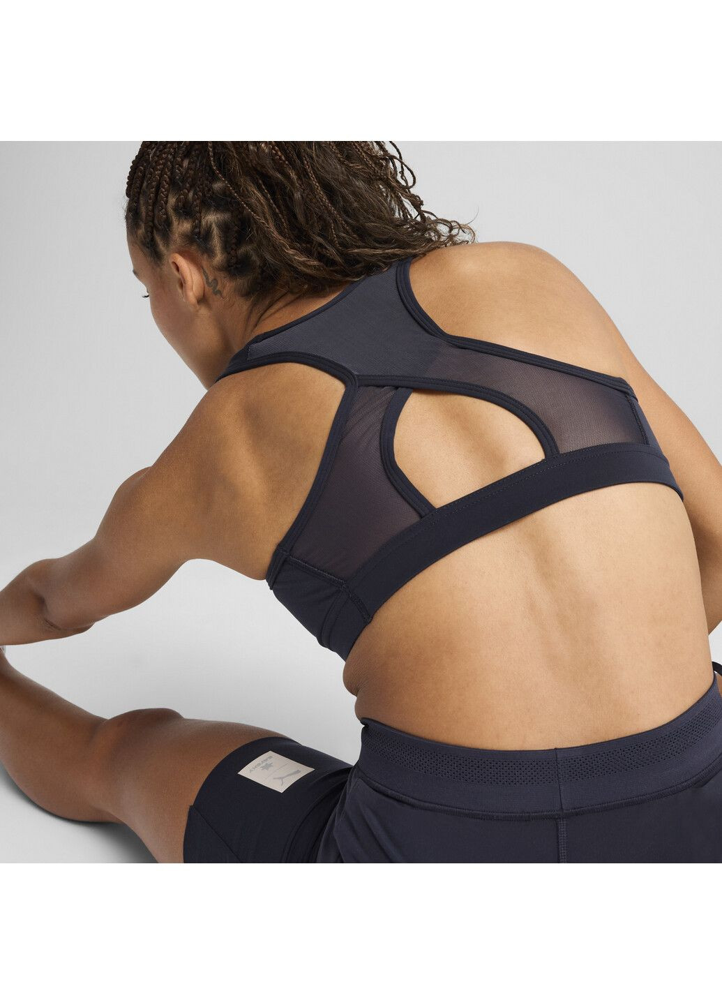 Синий спортивный бра x saysky running bra women Puma полиэстер, эластан