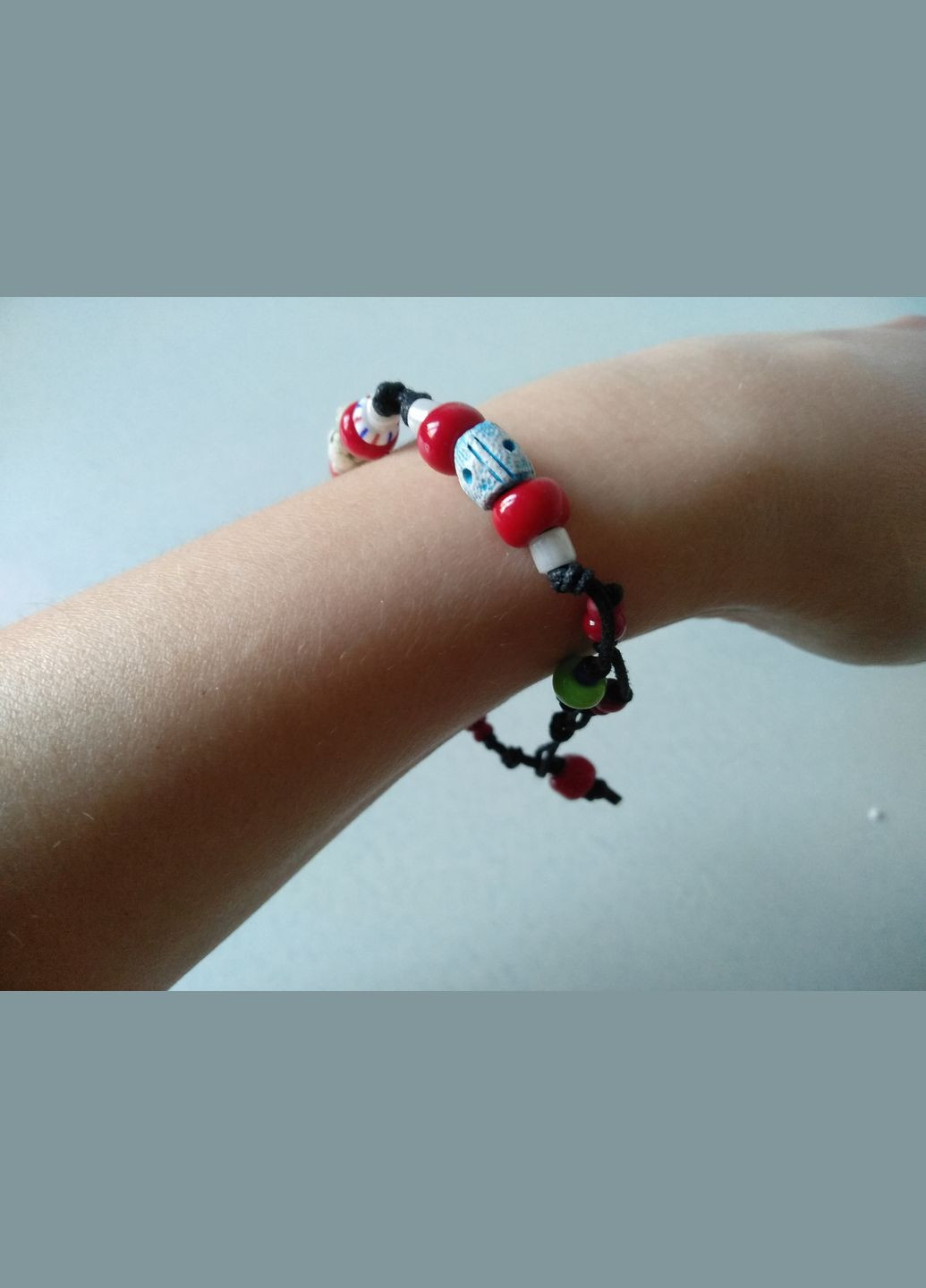 Керамический браслет ручной работы с чешским стеклянным бисером №2 Коти&Ангели (302450810)