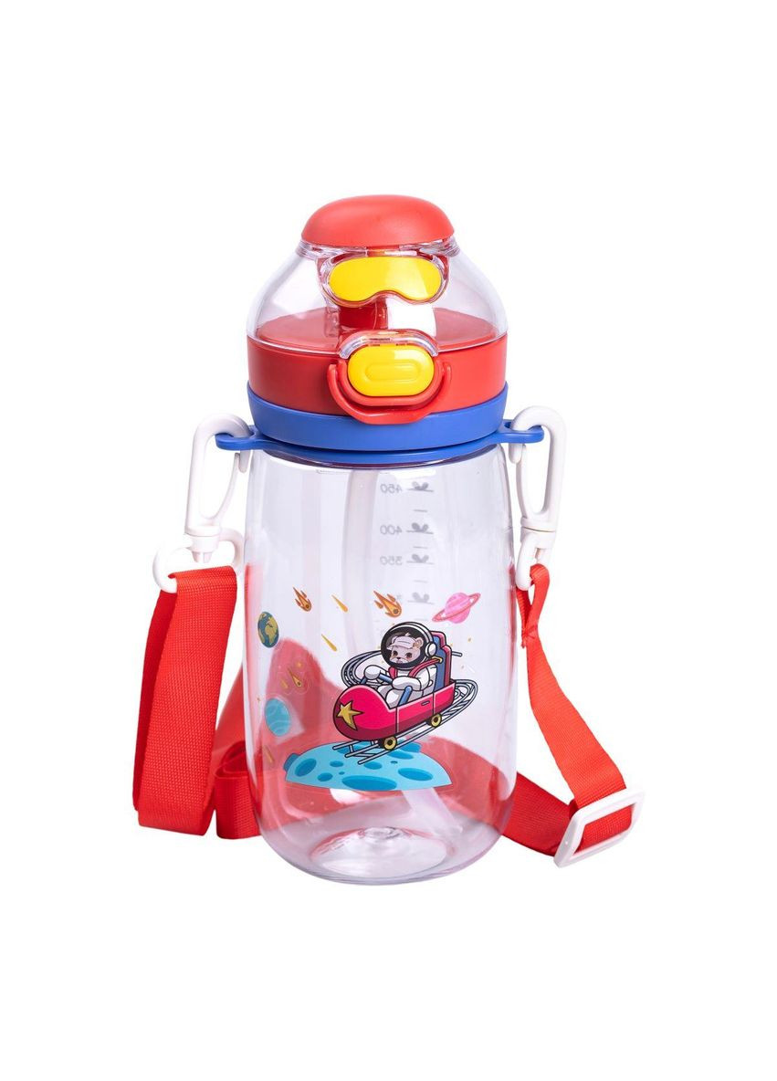 Бутылка для воды детская 550 мл с ремешком и трубочкой для спорта и школы HP-14-45R Yiwu (370974036)