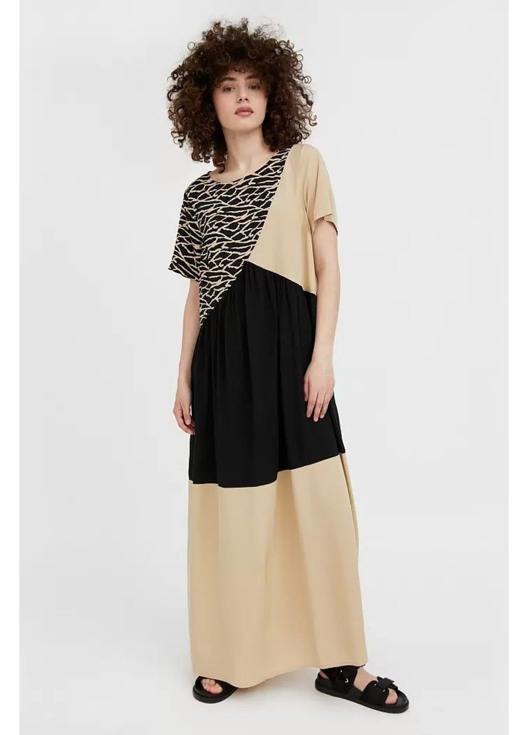 Чорна кежуал сукня s21-14089-200 сукня-комбінація Finn Flare леопардовий