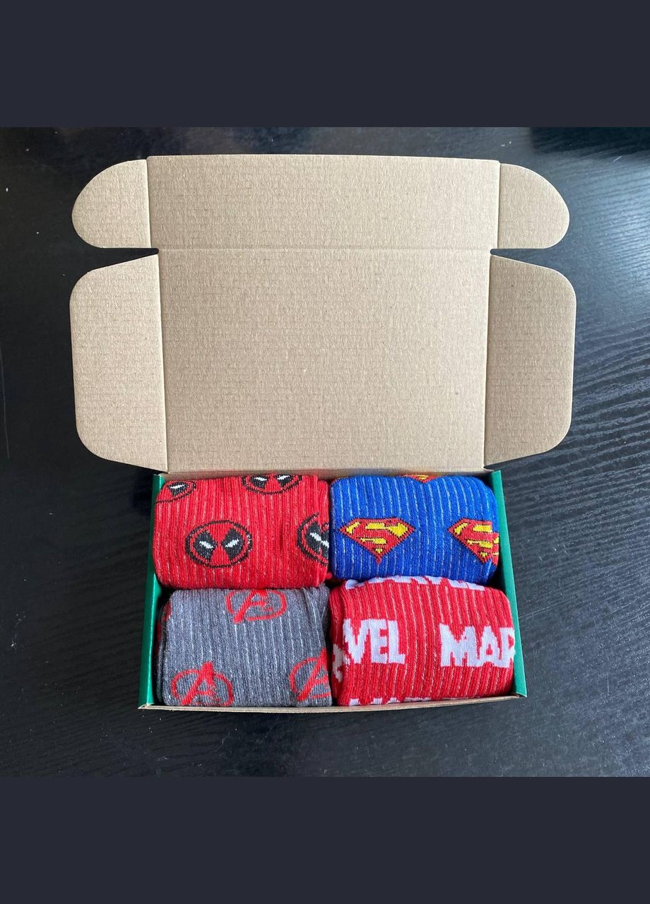 Комбинированные бокс мужских носков 40-45 на 4 пары "marvel" Vakko (306424100)