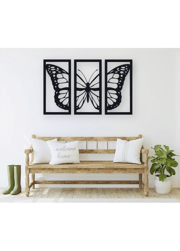 Декоративне панно з трьох частин Метелик, Настінна картина Poleno (367948237)
