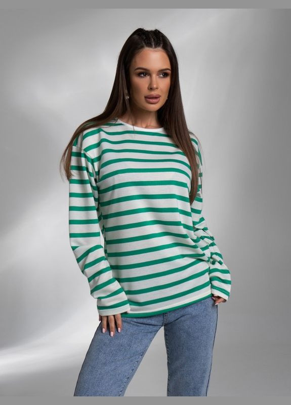 Лонгслив 14584 бело-зеленый ISSA PLUS (301419463)