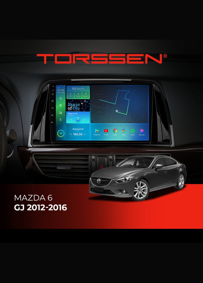 Штатна магнітола Mazda 6 GJ 2012-2016 FL9 4+64Gb 4G Carplay DSP Torssen (307089120)