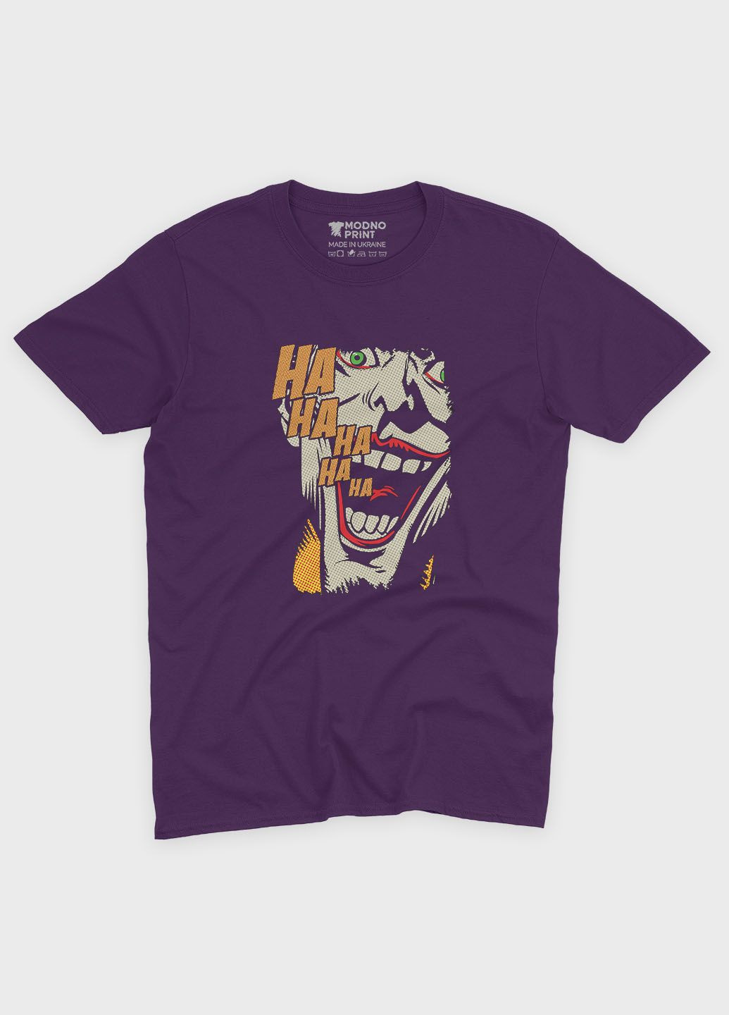 Фиолетовая демисезонная футболка для мальчика с принтом супервора - джокер (ts001-1-dby-006-005-007-b) Modno