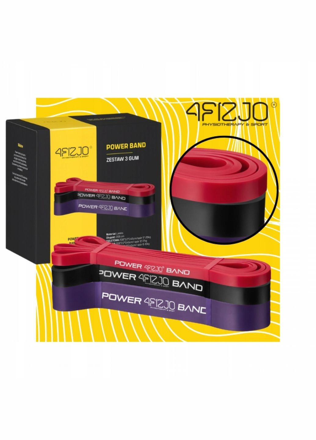 Еспандер-петля Power Band 6-26 кг резина для фітнесу і спорту, набір 3 шт Mix (P-5907222931554) 4FIZJO (301671729)