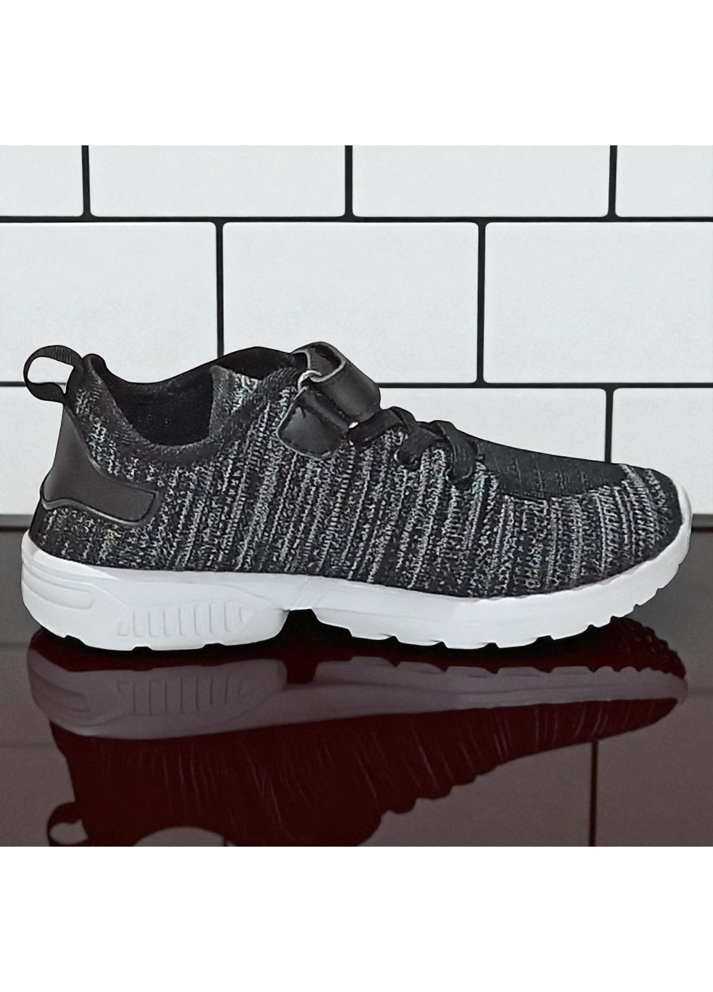 Чорно-білі Осінні текстильні кросівки для хлопчика на фізкультуру CSCK.S