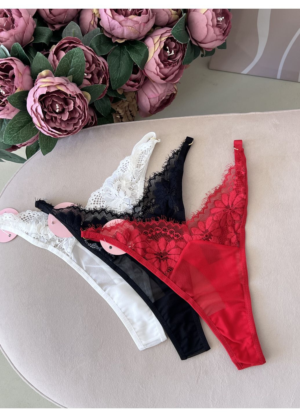 Стринги мереживні зі шлейками чорні Vanilya Secret (365267950)