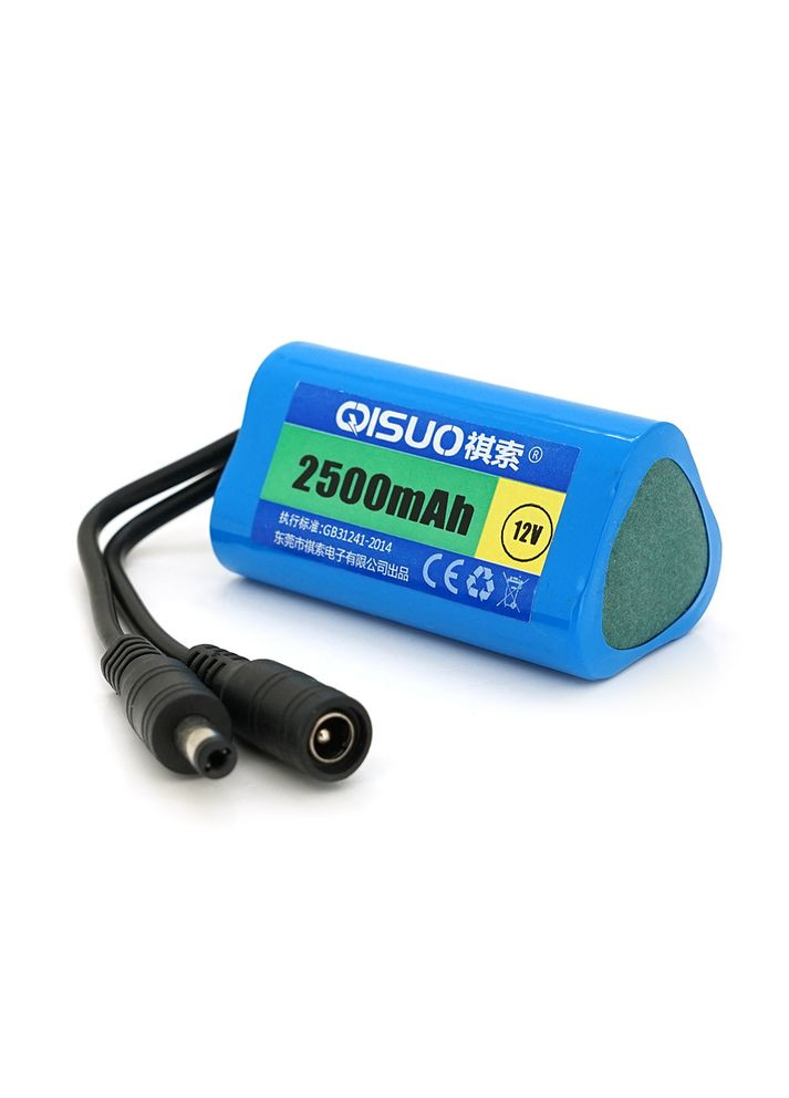 Акумуляторна батарея літієва 12V 2.2A з елементами Liion 18650, DC5.5x2.1, (37x37x67mm) QiSuo (315502450)