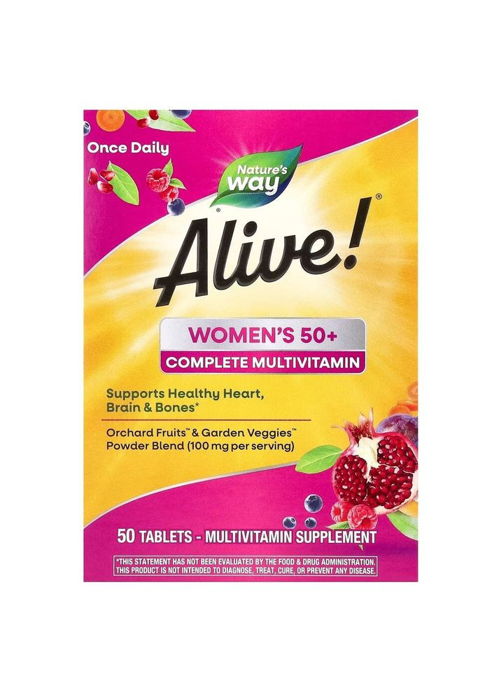 Витамины и минералы Alive! Women's 50+, 50 таблеток Nature's Way (322292417)