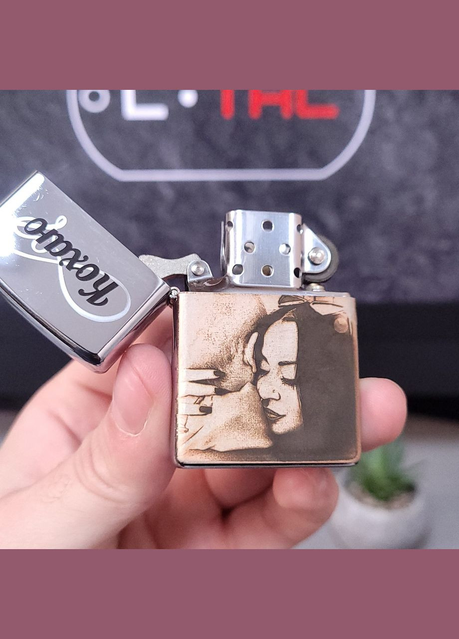 Бензиновая зажигалка с гравировкой фотографии. Фото на зажигалке. Зажигалка с фотографией с обеих сторон No Brand (300672583)