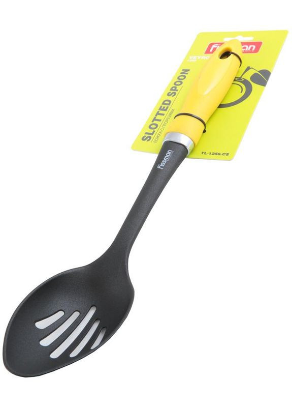 Ложка з прорізами нейлонова 38см для приготування їжі кухонний інструмент для антипригарного посуду Fissman (368988534)