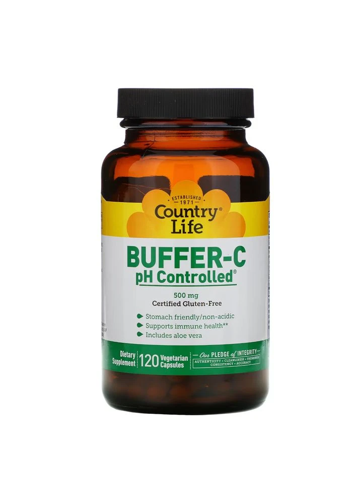Вітаміни та мінерали Buffer-C 500 mg, 120 вегакапсул Country Life (376167778)