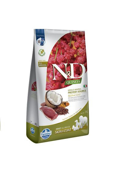 Сухой корм для собак N&D Quinoa Skin&Coat ADULT MEDIUM & MAXI при пищевой аллергии с уткой, 7 кг (*) Farmina (304424673)