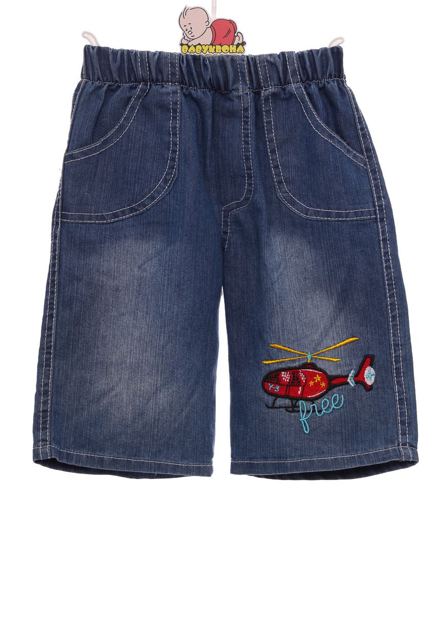 Блакитний літній костюм з коротким рукавом для хлопчика джинсовий 8 блакитний 98 см (31211) BABYKROHA