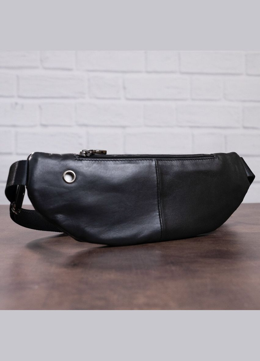 Сумка чоловіча через плече шкіряна бананка 20343 Чорний Vintage (302009101)