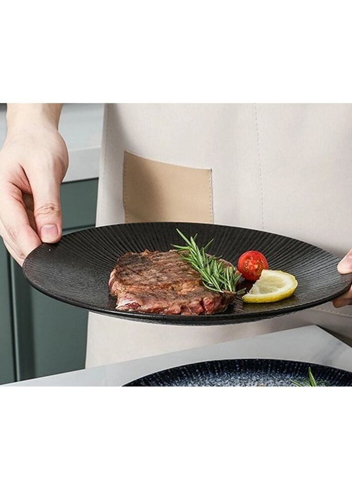 Тарілка обідня 14248 25х3 см чорна No Brand (296636763)