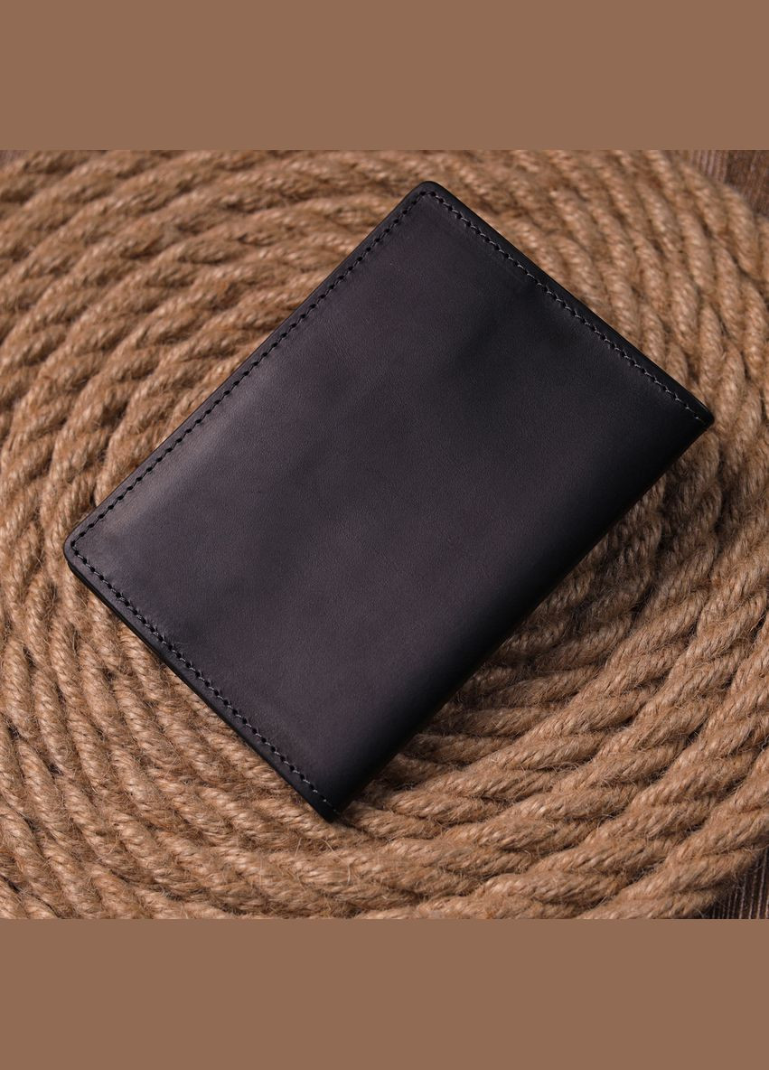 Надежная обложка на паспорт в винтажной коже Слава ВСУ 16724 Черная Grande Pelle (331911343)