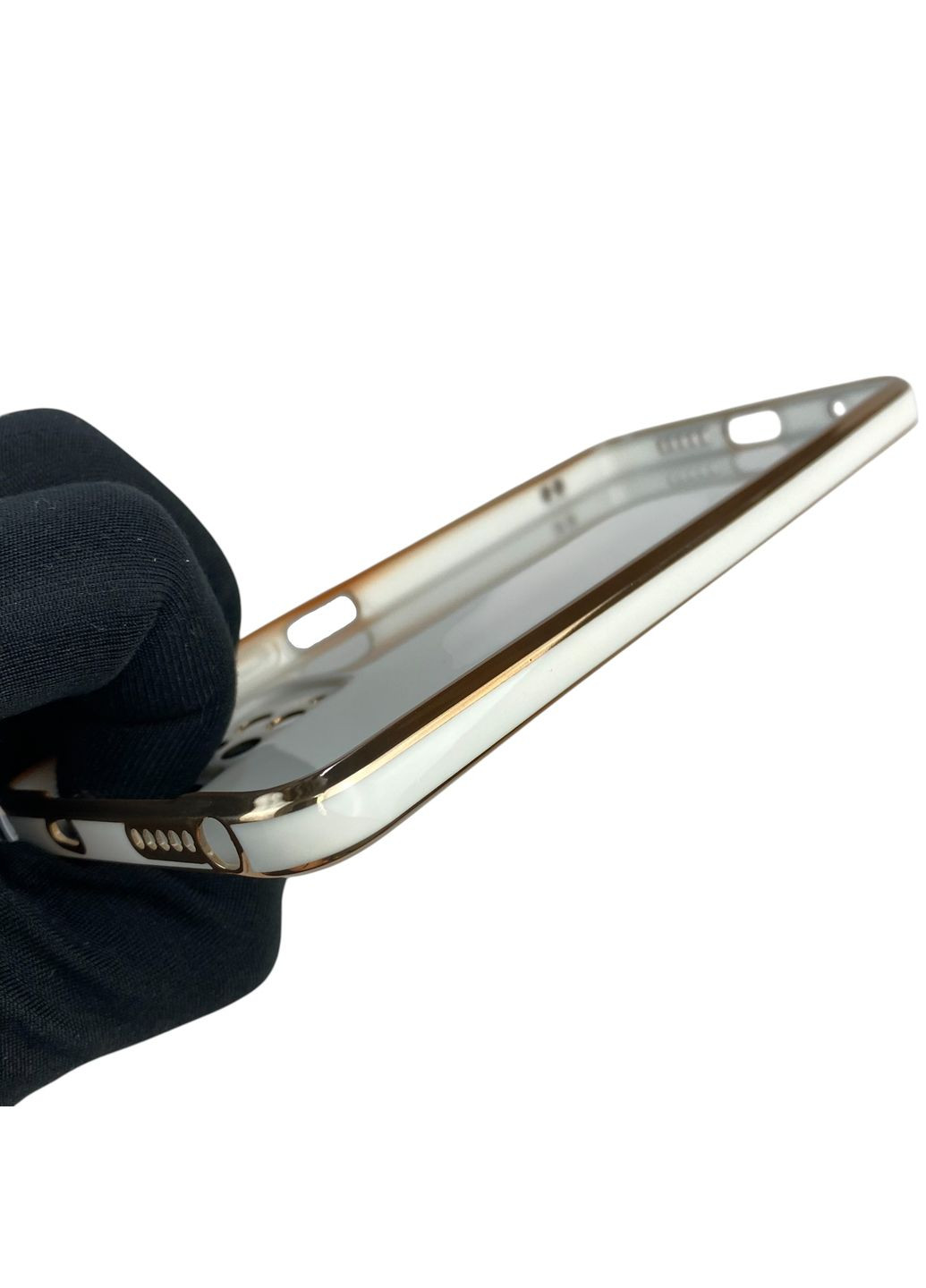 Чохол для Redmi Note 11 4G з кільцем MagSafe із золотою окантовкою на сяомі редмі нот 11 білий gs1 Xiaomi (366236523)