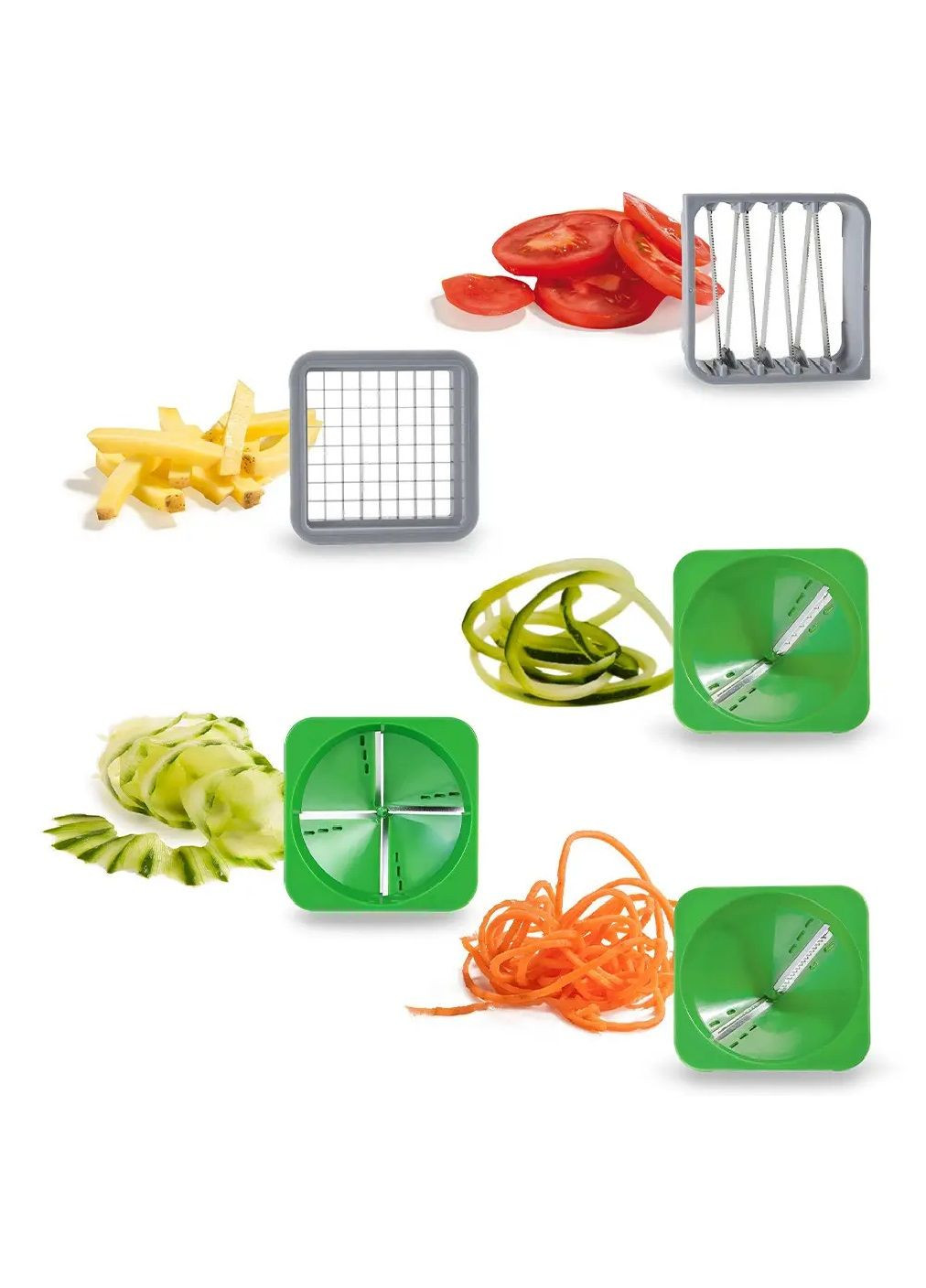 Овочерізка терка для овочів ручна багатофункціональна з контейнером насадками кришкою нековзне дно (480869-Prob) Unbranded (346389819)