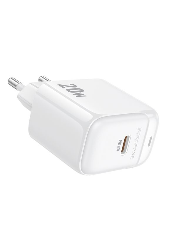 Мережевий зарядний пристрій single-port PD20W charger(EU) White Borofone BAS43A Potential (368698012)