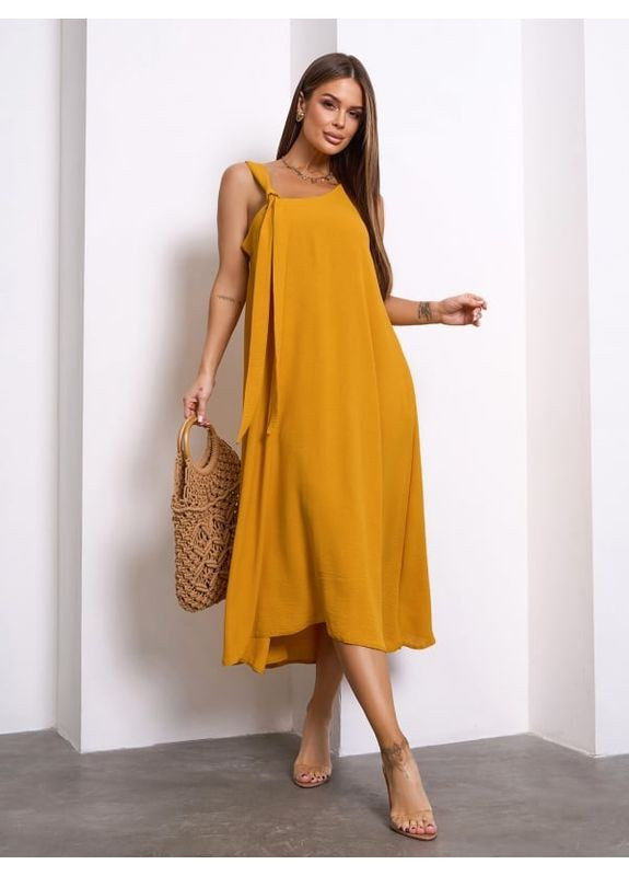 Горчичное платье 14123 горчичное ISSA PLUS однотонное