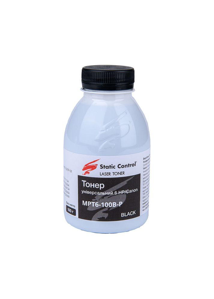 Тонер универсальный MPT6 HP/Canon 100 г (фасованный) (MPT6-100B-P) Static Control (338431716)