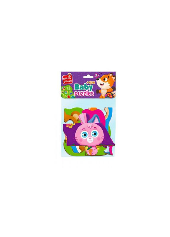 Пазли максі з грою Малюк Зможе «Лісові звірі» VT1722-22 Укр Vladi toys (365641064)