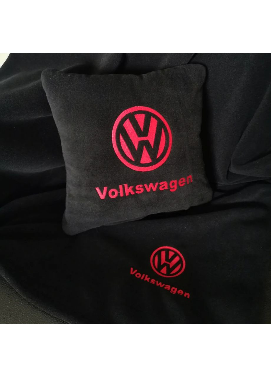 Подушка и плед в автомобиль с вышивкой логотипа "Volkswagen" No Brand (369717546)