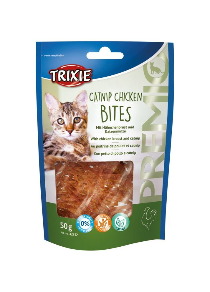 Лакомство Premio Catnip Chicken Bites для кошек кусочки с куриной грудкой и кошачьей мятой 50 г Trixie (355252831)