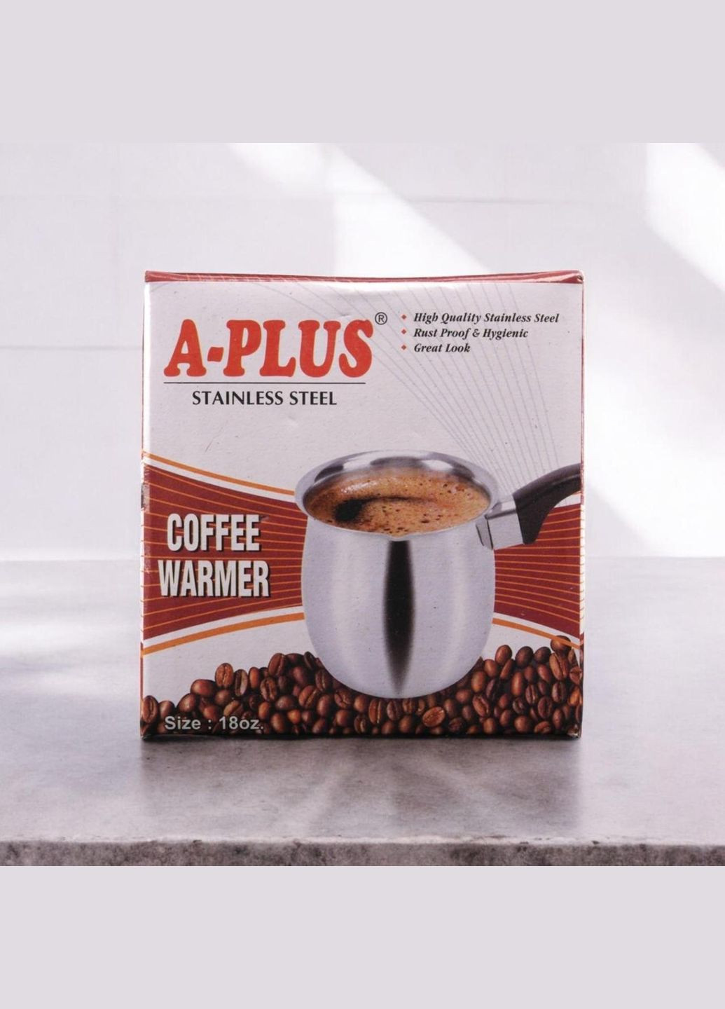 Турка для кави з ручкою з нержавіючої сталі, 540 мл, A-Plus (316649976)