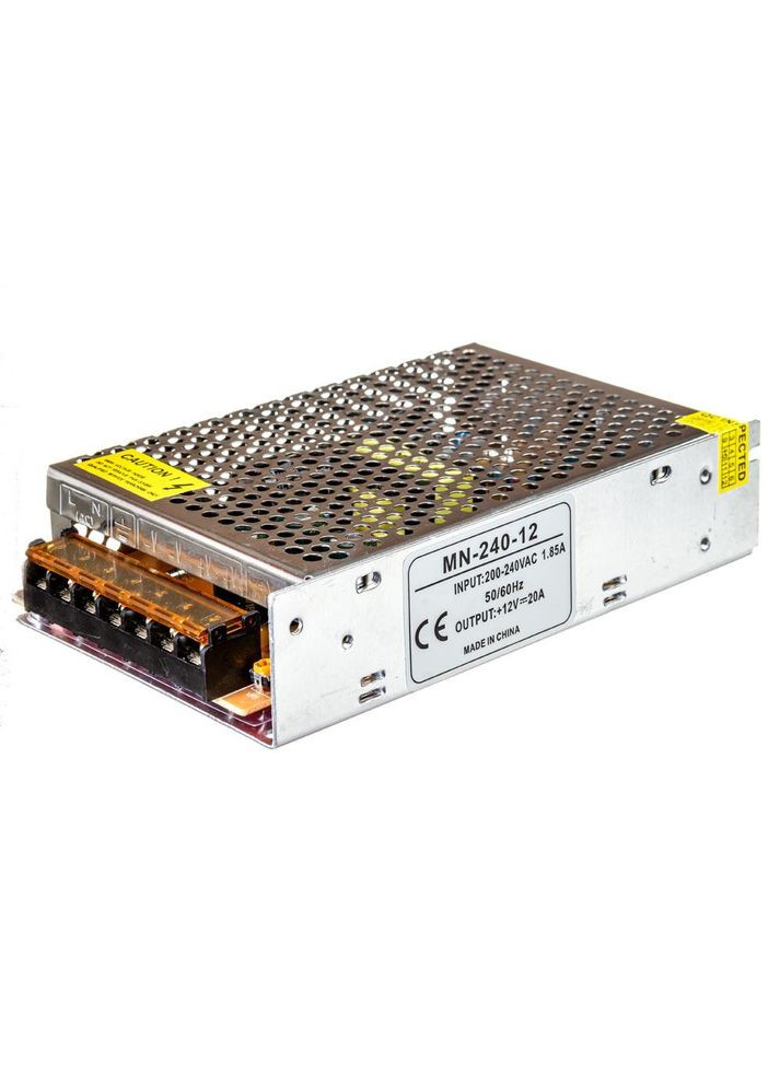 Блок живлення 12В 20А 240Вт IP20 металевий корпус MN-240-12V-20А No Brand (334847487)