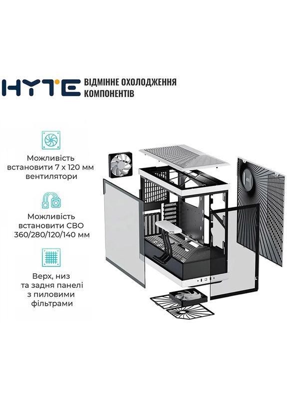Корпус Y40 Black-White (CS--Y40-BW) Hyte (338628932)