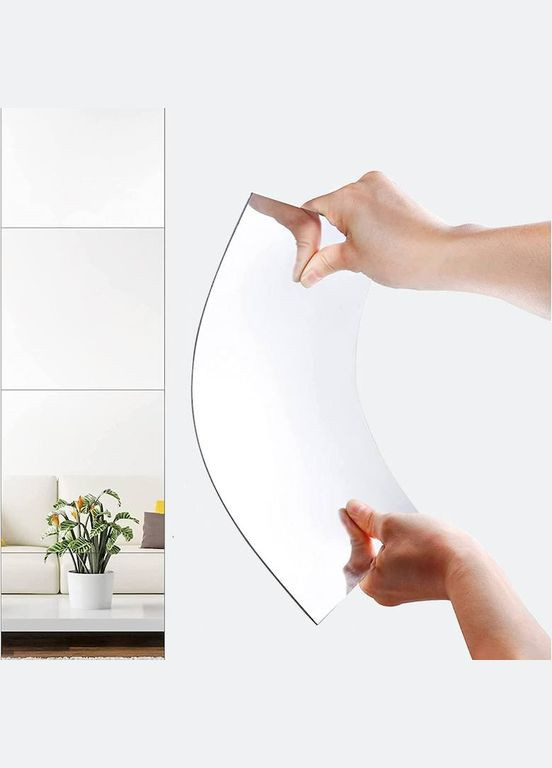 Акрилове дзеркало, що не б'ється – самоклейка наклейка дзеркальна на стіну ∙ Квадрат 29,5смх29,5 см No Brand (279390530)